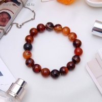 Браслет шар №10 &laquo;Агат коричневый&raquo;