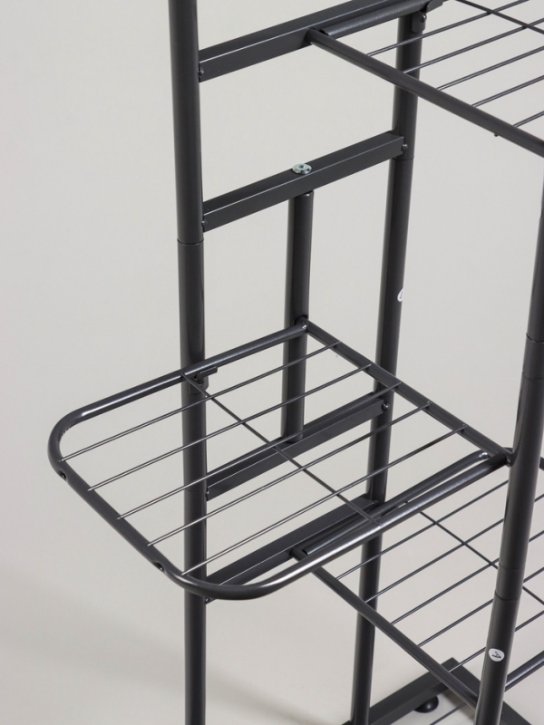 Подставка для цветов Greengo, 5 полок, 44 &times; 22 &times; 95 см, напольная, металл, тёмно-серая