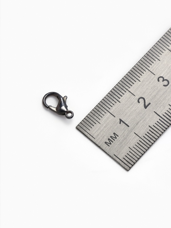 Замок-карабин СМ-536, (набор 10 шт.), 12&times;7 мм, цвет серый