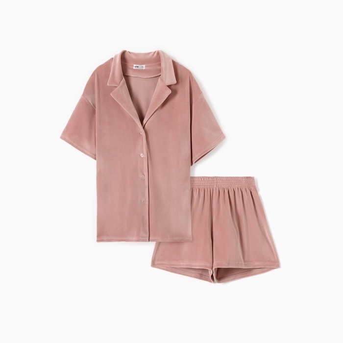 Костюм женский (рубашка и шорты) KAFTAN Plushy р. 44-46, розовый