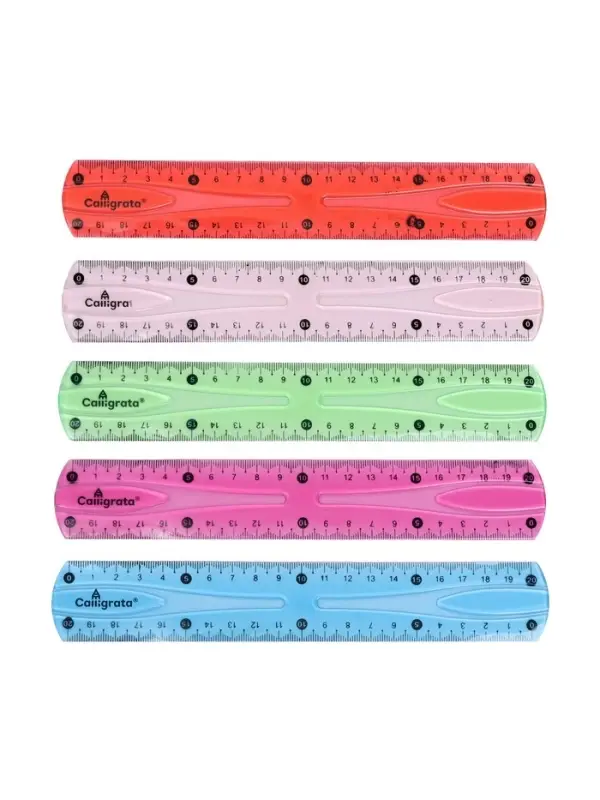 Линейка гибкая, силикон, 20 см, МИКС