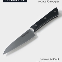 Нож кухонный овощной Magistro Hinshitsu, нержавеющая сталь, 10,6 см, чёрный