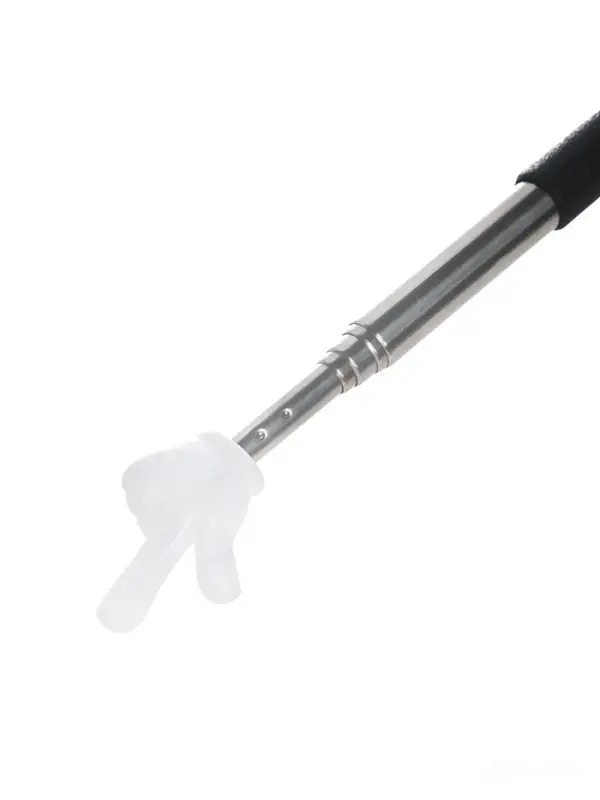 Указка телескопическая 68см черная с белым пальцем