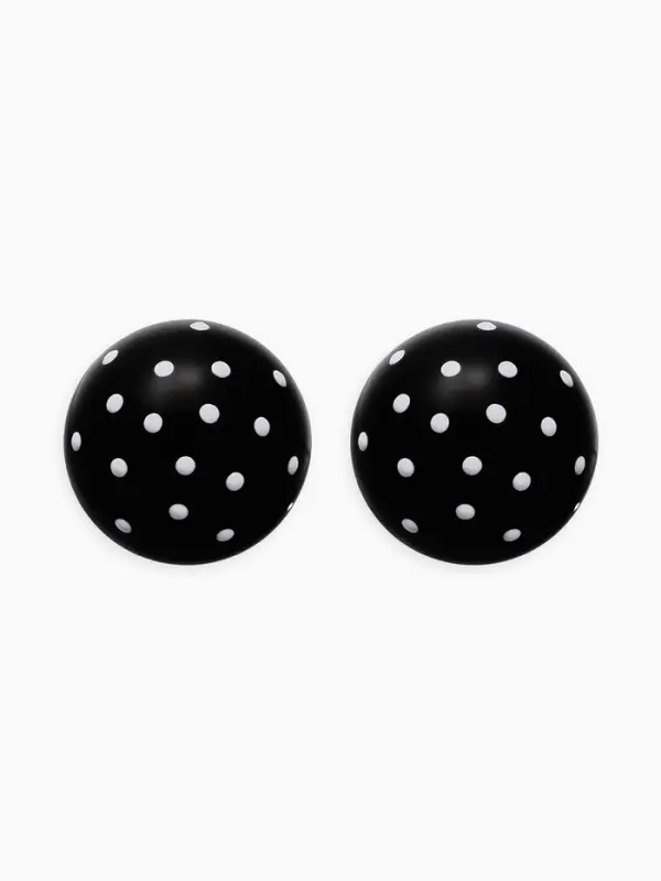 Серьги "Бусина" d=2см, в крапинку, цвет чёрный