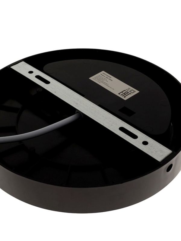 Светильник светодиодный, 24 Вт, IP54, 4000К, 220 В, круг, черный