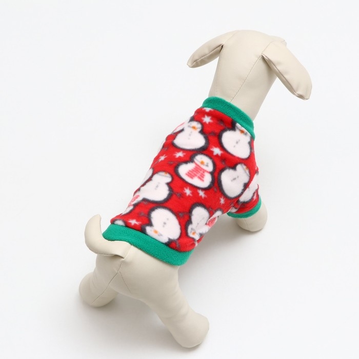 Толстовка для животных Толстовка для животных "Снеговик", размер XS, красная (ДС 21, ОШ 20, ОГ 30 см)