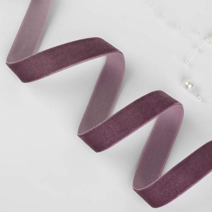 Лента бархатная, 15 мм, 18 &plusmn; 1 м, цвет ежевичный №199