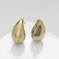 Серьги пластик «Капля» крупная, цвет золото Серьги пластик «Капля» крупная, цвет золото