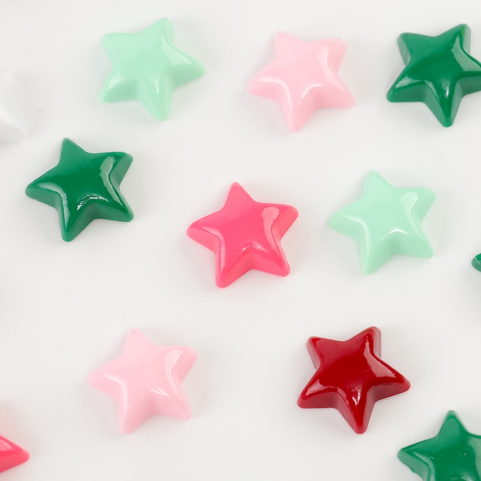 Кабошон «Звездочка», набор 50 шт., размер 1 шт. — 1,5 × 1,5 × 0,2 см, цвет МИКС Кабошон «Звездочка», набор 50 шт., размер 1 шт. — 1,5 × 1,5 × 0,2 см, цвет МИКС
