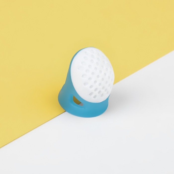 Напёрсток, 2,1 &times; 1,8 см, размер S, цвет голубой/белый