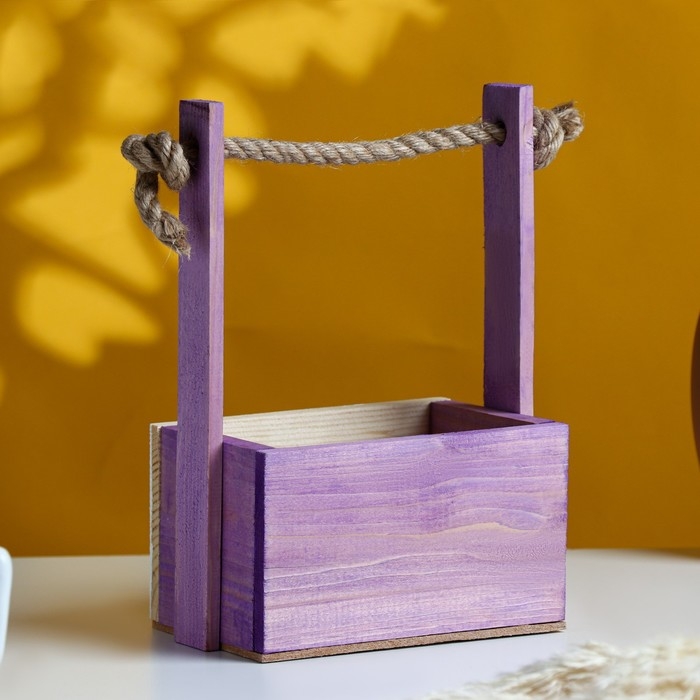 Кашпо деревянное, 15×12×8.5(25) см Кашпо деревянное, 15×12×8.5(25) см "Пауль и Любовь. Love в цветочках", с принтом