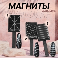 Набор магнитов для лака, 3 вида, 6 &times; 2 см, цвет чёрный