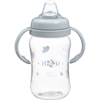 Поильник - непроливайка детский с мягким носиком «M&B», 270 мл., с ручками, цвет серый Поильник - непроливайка детский с мягким носиком «M&B», 270 мл., с ручками, цвет серый