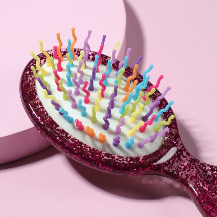 Расчёска - мини массажная, 5,5 &times; 13,5 см, цвет МИКС