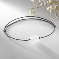 Браслет желаний &laquo;Кварц розовый&raquo; на коричневой нити, длина регулируется