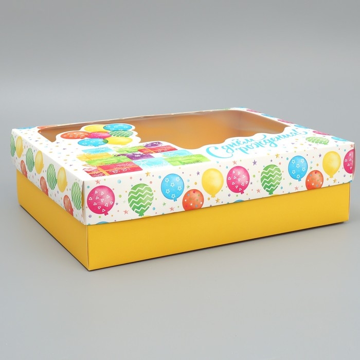 Коробка подарочная, упаковка, &laquo;С Днём Рождения&raquo;, 32 х 24 х 9 см