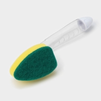 Губка для посуды Доляна, с ручкой дозатором, поролон, абразивное покрытие, 24&times;5,5&times;8 см