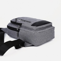 Сумка-слинг мужская из текстиля, с USB, цвет серый Сумка-слинг мужская из текстиля, с USB, цвет серый