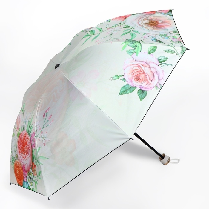 Зонт механический &laquo;Букет&raquo;, эпонж, 4 сложения, 8 спиц, R = 47/55 см, D = 110 см, цвет МИКС