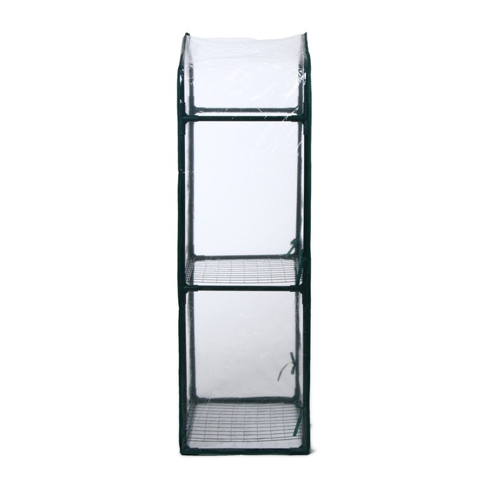 Парник-стеллаж, 2 полки (сетка), 125 × 59 × 39 см, металлический каркас d = 16 мм, чехол плёнка 80 мкм Парник-стеллаж, 2 полки (сетка), 125 × 59 × 39 см, металлический каркас d = 16 мм, чехол плёнка 80 мкм