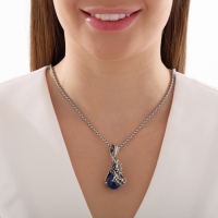 Кулон-амулет &laquo;Помпеи&raquo; дракон, цвет синий в чернёном серебре, 70 см