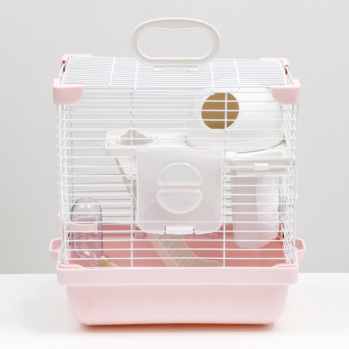 Клетка для грызунов укомплектованная, 27 х 19 х 28 см, розовая Клетка для грызунов укомплектованная, 27 х 19 х 28 см, розовая