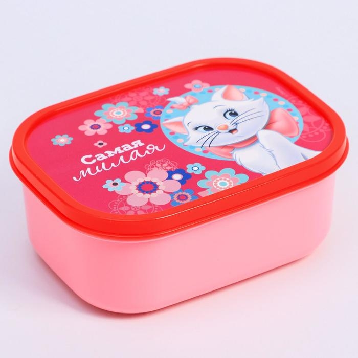 Ланч-бокс прямоугольный, 500 мл, Кошечка Мари Ланч-бокс прямоугольный, 500 мл, Кошечка Мари "Самая милая"