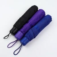 Зонт механический &laquo;Однотон&raquo;, 3 сложения, 8 спиц, R = 48/55 см, D = 112 см, цвет МИКС