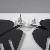 Серьги металл &laquo;Монстера &raquo; лист, цвет чёрный