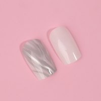 Накладные ногти &laquo;Zebra&raquo;, 24 шт, с клеевыми пластинами, форма мягкий квадрат, цвет белый/серебристый