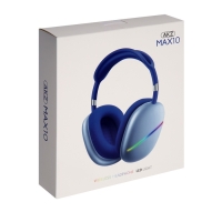 Наушники AKZ MAX10, беспроводные, полноразмерные, микрофон, подсветка, синие Наушники AKZ MAX10, беспроводные, полноразмерные, микрофон, подсветка, синие