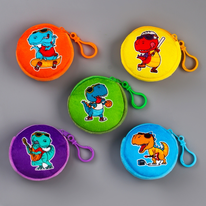 Кошелёк детский для мальчика в шоубоксе &laquo;Динозаврик&raquo;, плюш, цвет МИКС