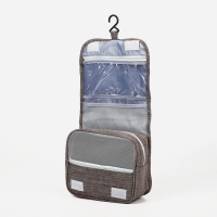 Косметичка-несессер на липучках, с крючком, цвет коричневый