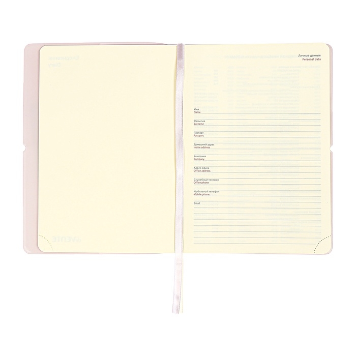 Ежедневник недатированный A5 136 листов deVENTE. Jane, мягкая обложка пвх, резинка, перфорация, ляссе, блок 70, сиреневый