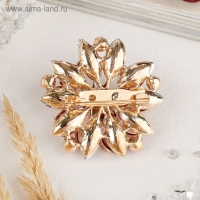 Брошь &laquo;Цветок&raquo; хризантемы, цвет красный в золоте