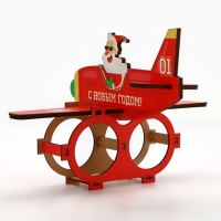 Новый год. Органайзер для хранения бутылок &laquo;Дед мороз в самолете&raquo;