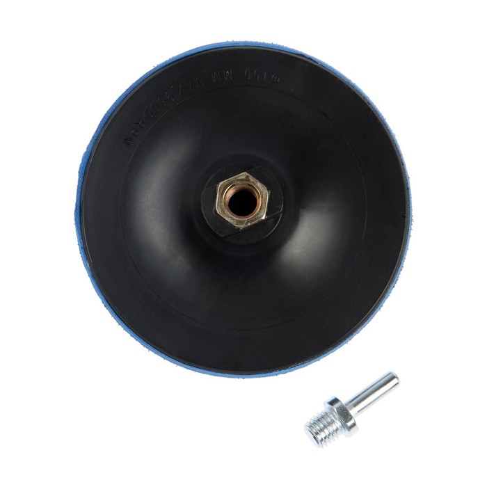 Насадка с липучкой для дрели и УШМ ТУНДРА, М14, с адаптером, твердая, 150 мм