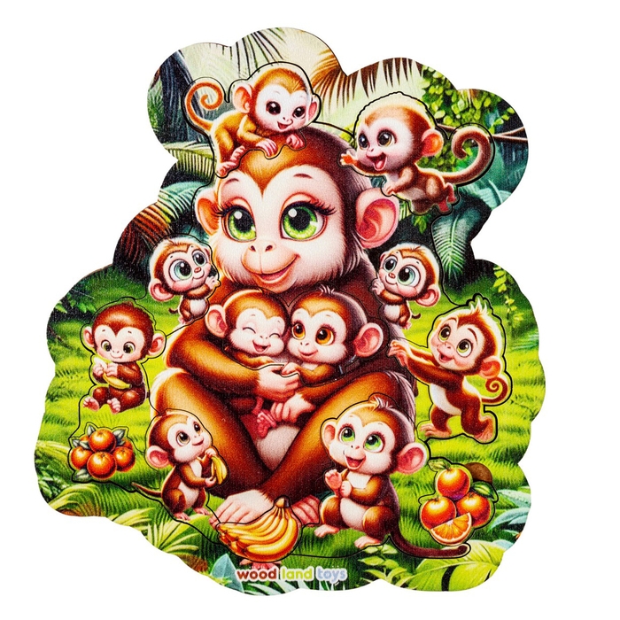 Пазл вкладыш «Обезьянка с малышами», 14 деталей Пазл вкладыш «Обезьянка с малышами», 14 деталей