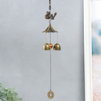 Музыка ветра металл "Дракон и монета" 3 колокольчика 30 см Музыка ветра металл "Дракон и монета" 3 колокольчика 30 см