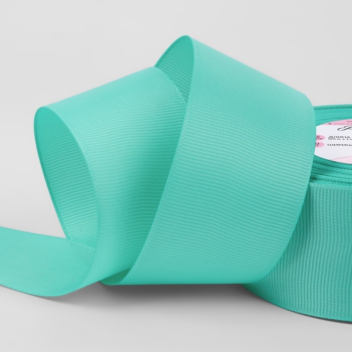 Лента репсовая, 40 мм, 23 &plusmn; 1 м, цвет тиффани №66