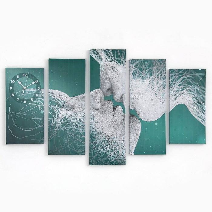 Часы-картина настенные модульные "Притяжение", бесшумные, 80 х 140 см