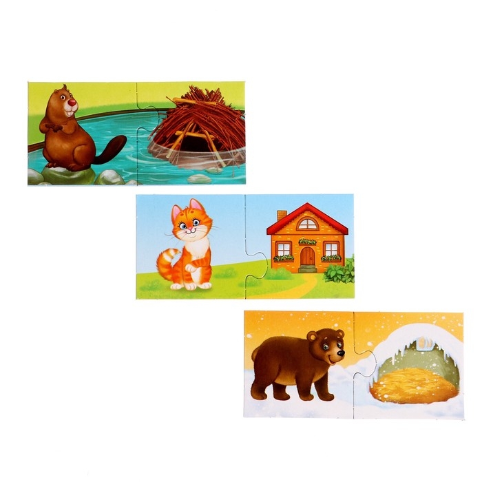 Парные пазлы &laquo;Кто где живёт?&raquo;, 24 детали