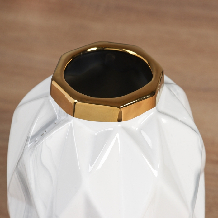 Ваза керамика настольная "Джакомо" d-6см, 19,5х12 см, серо-белый