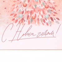 Пакет подарочный новогодний ламинированный квадратный &laquo;Pink&raquo;, 30 х 30 х 12 см, Новый год