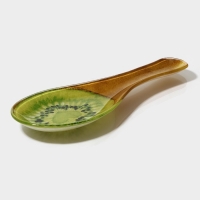 Подставка стеклянная под ложку Доляна &laquo;Романтичный киви&raquo;, 23,5&times;8,3&times;1,5 см