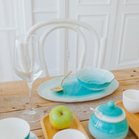 Салатник фарфоровый Доляна &laquo;Млечный путь&raquo;, 400 мл, d=13,5 см, цвет бирюзовый