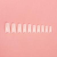 Типсы для наращивания ногтей, 500 шт, форма мягкий квадрат, с короткой контактной зоной, 10 размеров, цвет слоновая кость Типсы для наращивания ногтей, 500 шт, форма мягкий квадрат, с короткой контактной зоной, 10 размеров, цвет слоновая кость