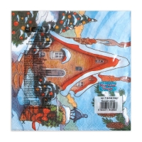 Новый год. Салфетки бумажные New Line Design &laquo;Зимний домик&raquo;, 33х33 см, 3 слоя 20 листов