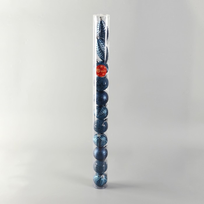 Набор украшений пластик 11 шт "Мелодия" сосулька, 6 см, синий