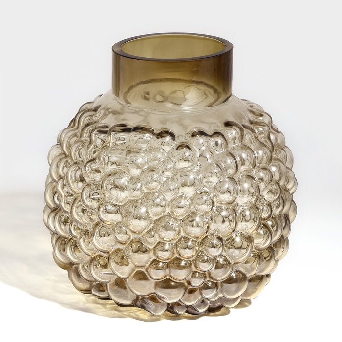 Ваза для цветов &laquo;Мальва&raquo; из темного прозрачного стекла 20 х 18 х 18 см